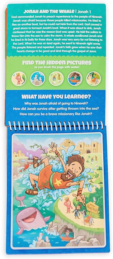 Aqua Brush Old Testament #2 Color with Water Activity Book, Bible School, Preschool, Elementary, Primary, Christian, Religion, for Kids Ages 3+