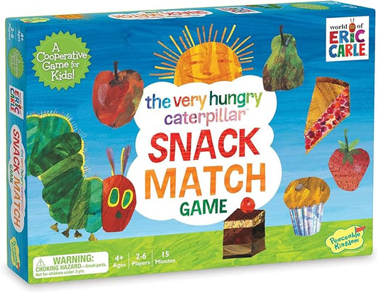 World of Eric Carle , The Very Hungry Caterpillar Snack Match Game – Cooperative Memory Board Game for Kids  Ages 4+, 2‑6 Players, 3‑D Leaf Board & 31 Tokens Included