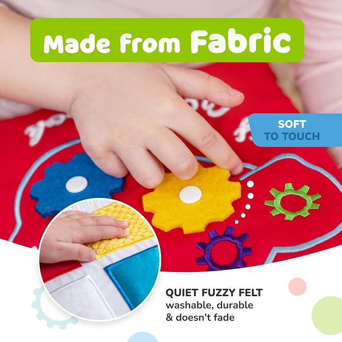 Toddler Travel Toys, Quiet Book for Toddlers 1-3, Plane and Car Toy | Baby Airplane Toys for Travel, Montessori Busy Book 1-3 Year Old with All Parts Attached, No Noise Gift
