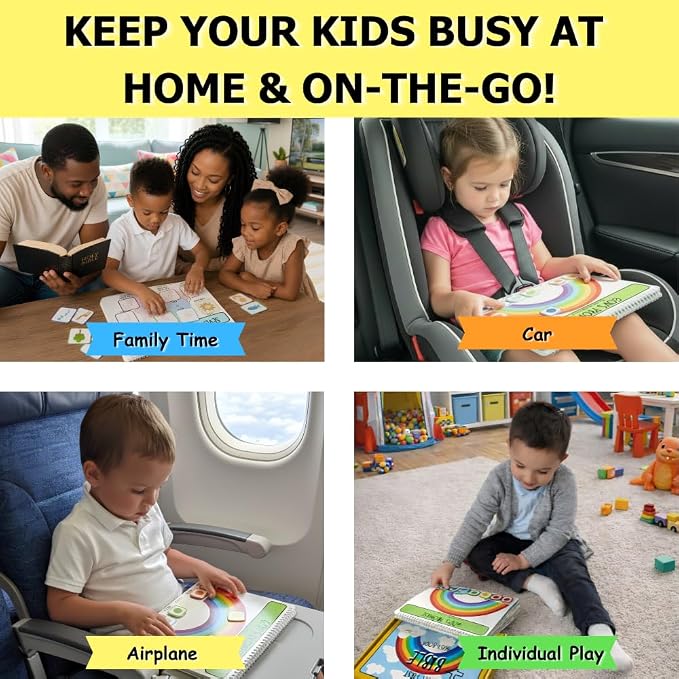 Bible Busy Book for Toddlers Ages 3 and Up - Montessori Sensory Toys Busy Board Homeschool Preschool Learning Activities - Gifts for 3 Year Old Boys - 4 Year Old Girls Birthday Gifts Easter Baptism