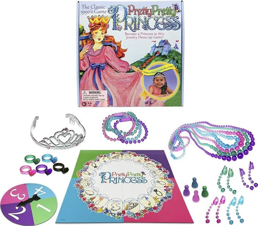 Pretty, Pretty, Princess Game with 90's Artwork, by Winning Moves Games USA | Jewelry Dress-Up Game, 2-4 Players, Ages 5+