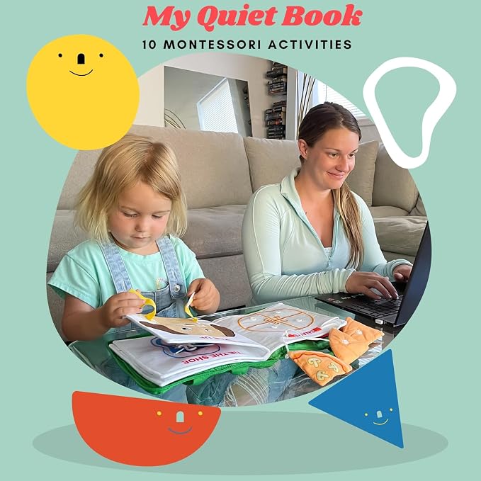 My Quiet Book, Toddler Travel Activity Book, All Parts Attached, Ages 2 3 4 | BAVY Montessori board book, quiet book, car and plane, 10 activities, travel toy for toddlers 2 to 4, birthday gift idea