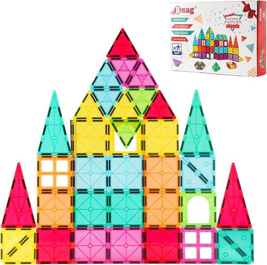 Bmag Magnetic Tiles, 36 PCS Building Blocks for Toddlers, 3D Magnet, STEM Educational Learning Building Blocks for Kids Children, Stacking Montessori Toys Gifts for Boys Girls