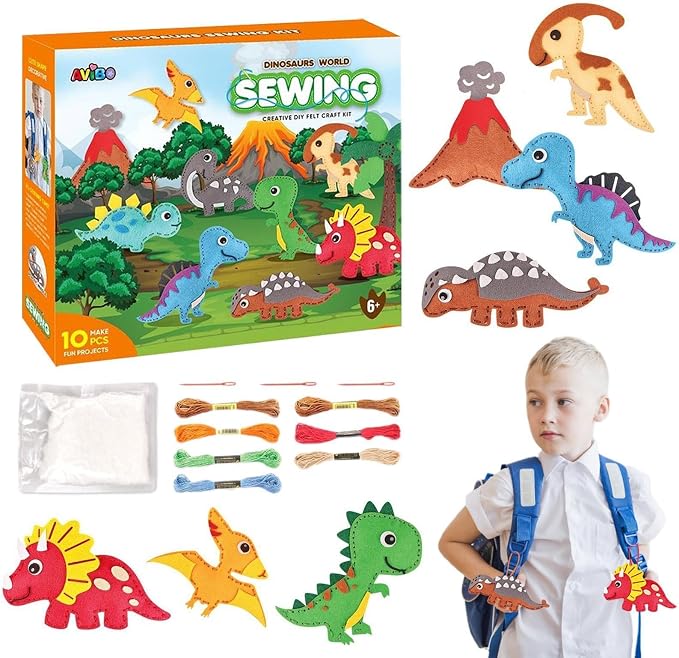 Kids Sewing Kit - Felt Craft Lacing Set, DIY Fine Motor Skill Activity Toy | Children Sewing Craft for Learning Fun | Felt Material Lacing Kit with DIY Projects for Creativity Practice at Home