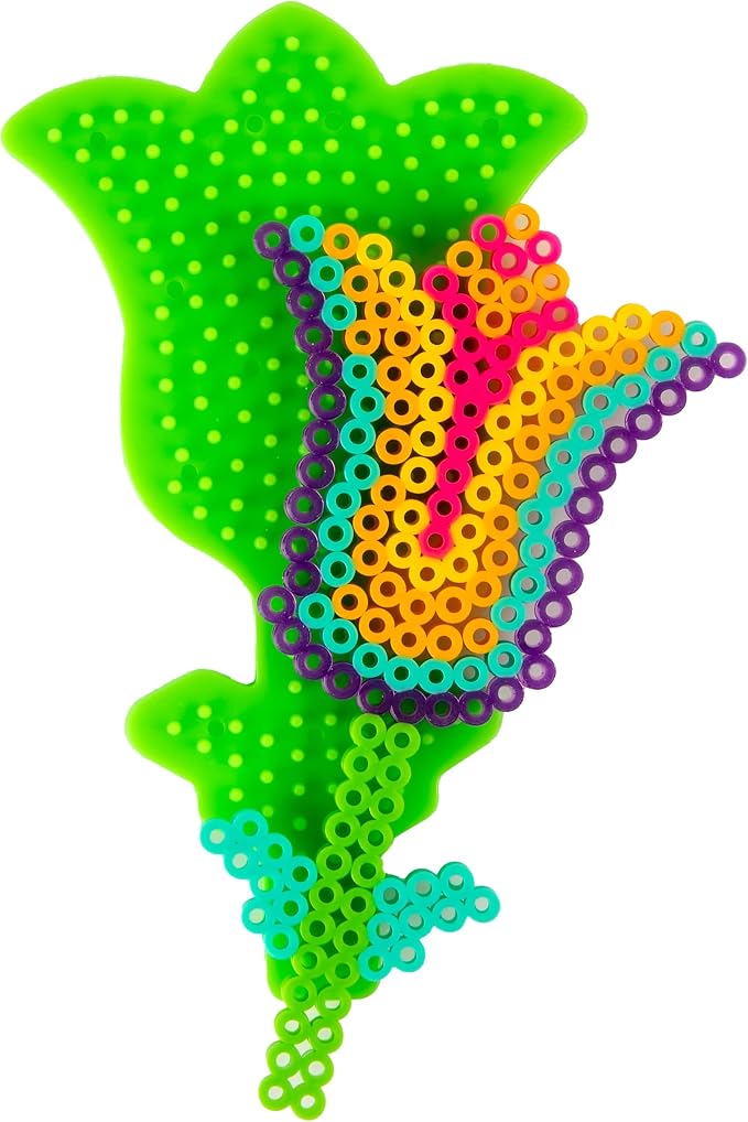 Perler 22645 Fuse Bead Pegboards 7-Pack-Boy/Girl/Bear/Monkey/Butterfly/2 Flowers | Compatible with All Perler Beads | Includes Patterns Boy, Girl, Bear, Monkey, Butterfly, 2 Flowers