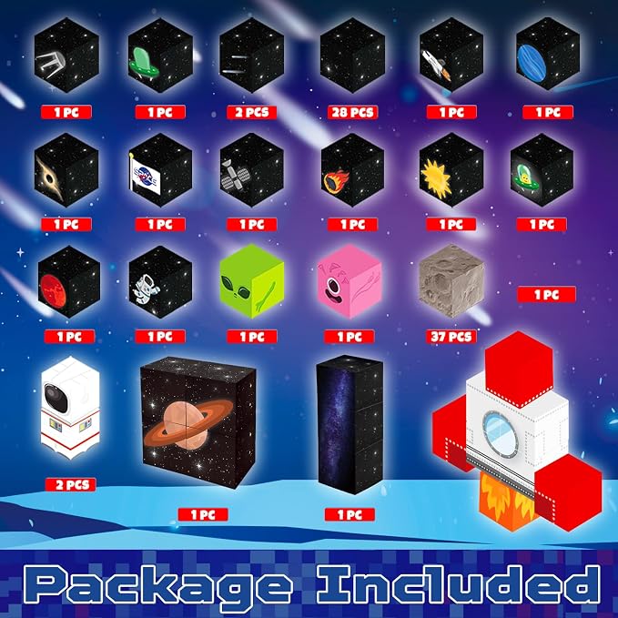 Annexfun Magnetic Blocks-100PCS Magnetic Building Blocks,Space Rocket Magnetic Tiles Cubes 2026 Upgraded STEM Game, Christmas Birthday Gifts for 3 4 5 6 7 8 9 10 Year Old Boys and Girls