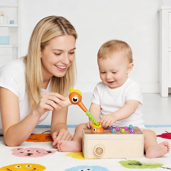 Montessori Wooden Bird Feeding Game for Boys and Girls Aged 2-4 | Toddler Fine Motor Skills Learning