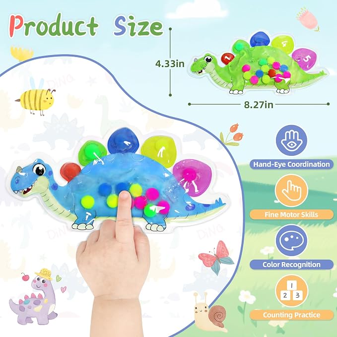 2pcs Color Sorting Sensory Toys, Montessori Toys for 3+ Year Old | Quiet Fidget Travel Fine Motor Skills Toys, Color Matching Game for Preschool Learning Activities, Classroom Gifts for Kids