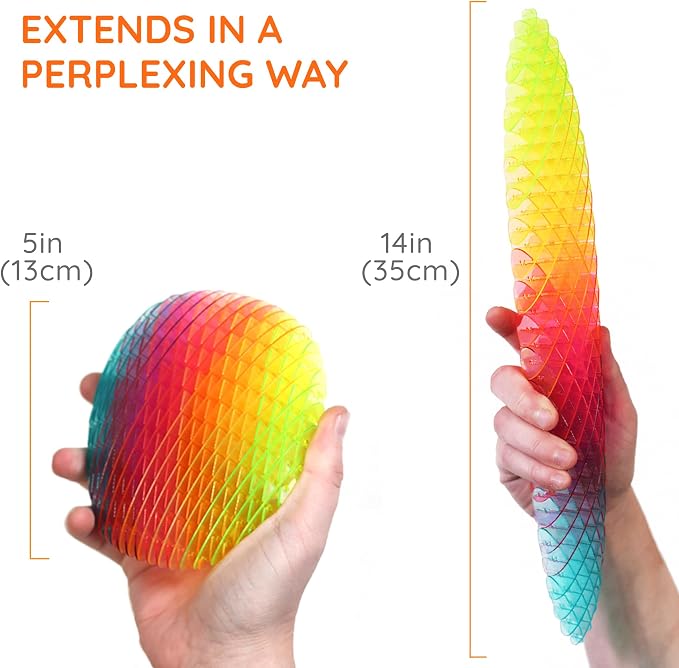Morf Worm 3D Sensory Fidget Toy, Rainbow, Large | Quiet Fidget Toy: Sensory Figgy toy for focus and stress relief; satisfying tactile play for classrooms, desks, and travel