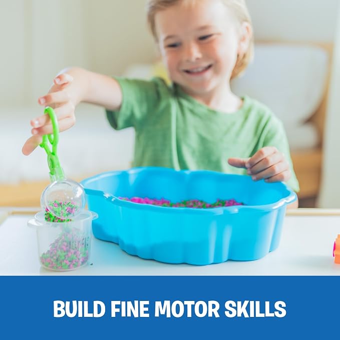 Educational Insights Pluffle Sensory Station - Tactile Sensory Toys for Toddlers 3-4, Mess Free Slime Alternative, Satisfying Foam Sand Bin Filler, All-in-One Kit with Tools and Supplies