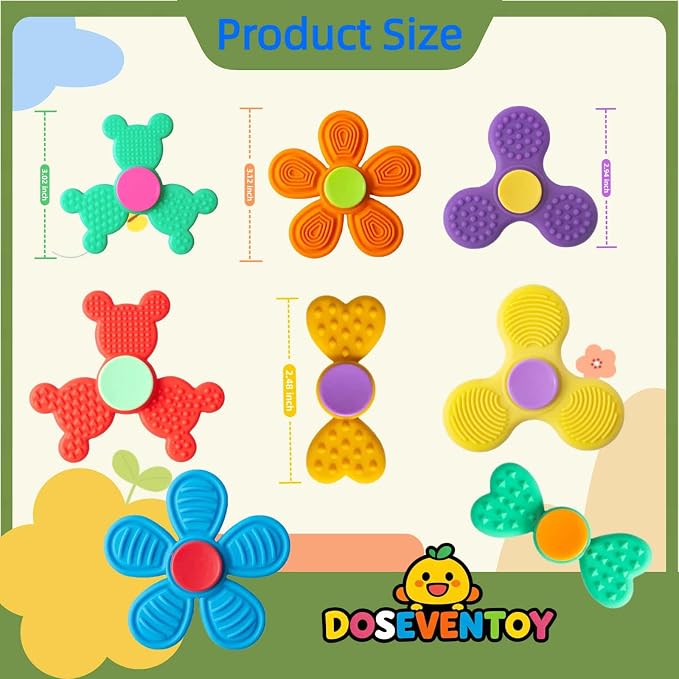 8PCS Silicone Fidget Spinners,Sensory Toys for Kids and Adults,Worry Stones for Anxiety,Quite Fidget Toys for Classroom, Prizes in Bulk for School, Classroom Prizes,Treasure Box Toys