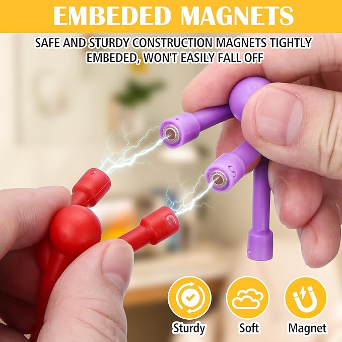 10Pcs Magnetic Travel Toys, Magnets Men for Kids, Cute Magnetic People | Fridge Magnets Sensory Fidget Toys for Adults Kids, Airplane Car Toddler Travel Essential Toys