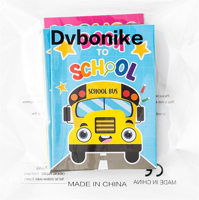 Dvbonike 24Pcs Back to School Coloring Books First Day of School DIY Pages | Color-in Drawing Booklet, Pencil Schoolbag Cute Pattern, Classroom Reward, Art Activity, Gift, Party Favor Supplies, for Kids
