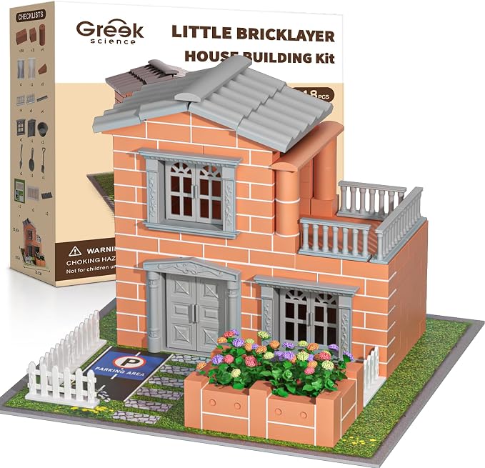 Mini Brick House Building Kit for Kids Age 8+ | Block Building Toys with Real Mini Bricks, STEM Creative Gifts for Boys Girls- DIY Tiny House Construction Set