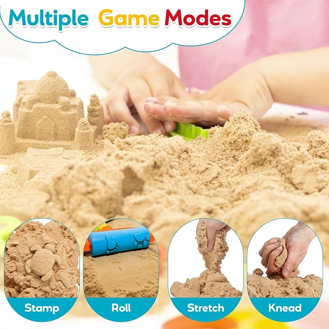 FURWEY Play Sand,19.4lbs Natural Brown Sensory Sand,Kids Shaping Molding | Suitable for Children Shaping, Squeezing and Molding, Natural Brown Sensory Play Sand, Without Molds