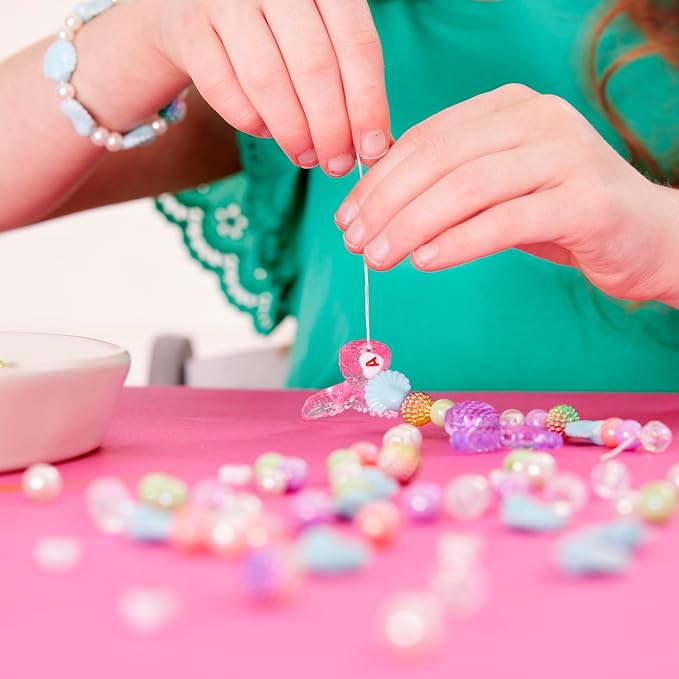 Creativity for Kids Mermaid Bead Jewelry Jar: Create 40+ Friendship Bracelets for Girls, DIY Girls Beads Jewelry Making Kit, Summer Activities for Kids & Mermaid Gifts (Ages 6+)
