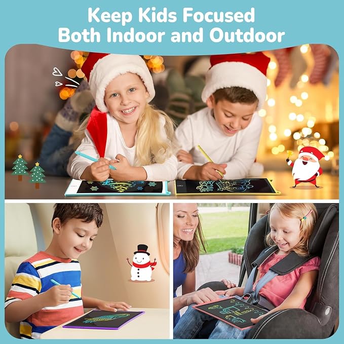 TECJOE 4 Pack LCD Writing Tablet, 8.5 Inch Colorful Drawing Board, Kids Travel Games Activity Learning Toys, Birthday Gifts for 3-8 Year Old Boys Girls Toddlers Preschooler | Colorful Doodle Board, Travel Road Trips Essential, Quiet Time, Learning Toys...