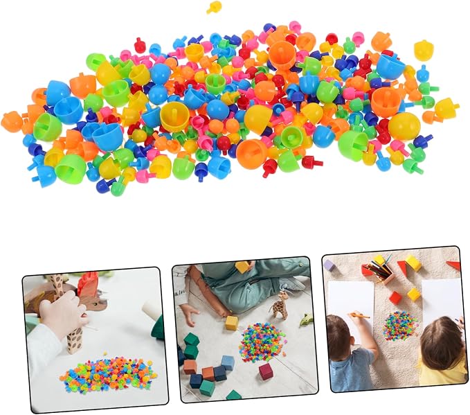 Totority DIY Mushroom Nail Toys 592pcs Puzzle Nails Boys and Girls Pegboard Fine Motor Development Educational Building Bricks Safe Sturdy Construction