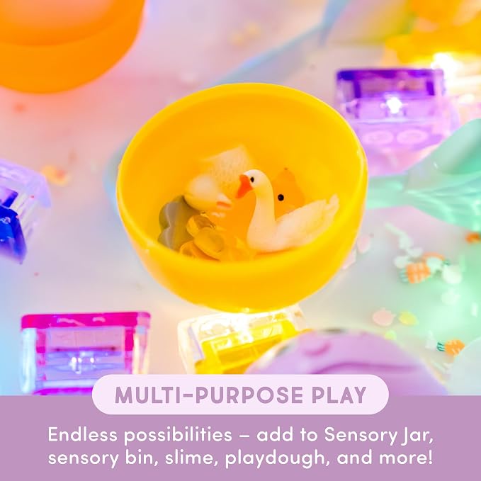 Glo Pals Fun Fillers, Sensory & Mini Toys for Kids, Zoo Crew, 3 Pack | Reusable Sensory Fillers For Slime, Jars, Bins and Dough, Sparks Imagination for Toddler and Kids
