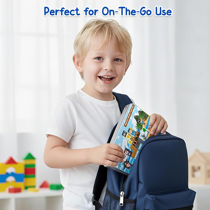 Bmag Magnetic Building Blocks Pirate-Themed Set 35 Pcs, Designed for STEM Education and Group Activity for Kids Aged 3+, Packaged with Storage Box as Gifts for Boys and Girls