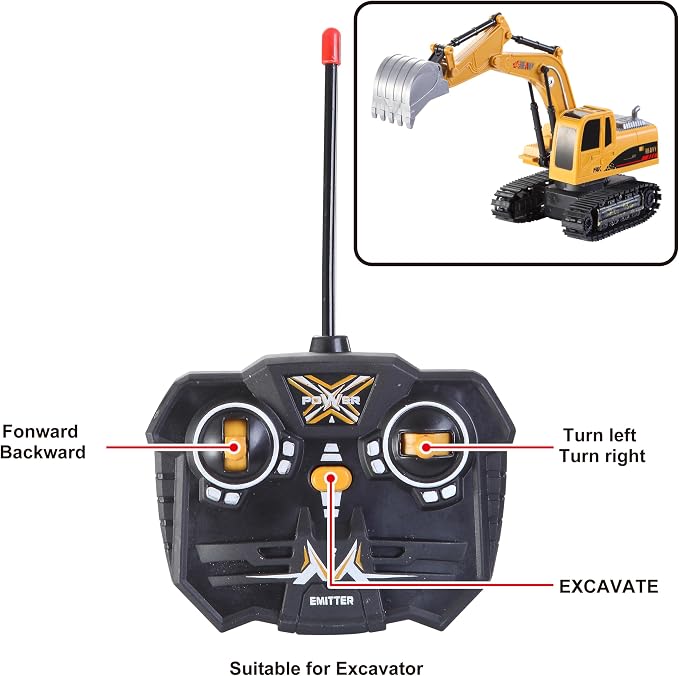 JOYIN 2 PCS Remote Control Construction Vehicle Toy Set, Friction-Powered RC Excavator & RC Dump Truck with Lights and Sounds for Imaginative Play, Birthday Gifts for Boys Girls