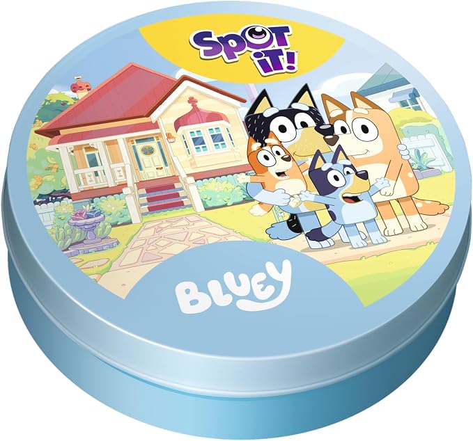 Asmodee Spot It! Bluey Card Game | Fast-Paced Matching Game Featuring Bluey & Friends, Fun for Family, Kids & Adults, Ages 4+, 2-8 Players, 15 Minute Playtime