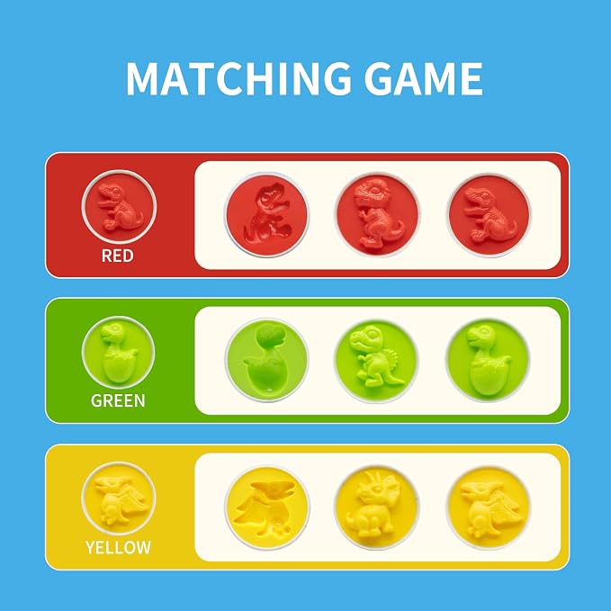 MOONTOY Dinosaur Matching Eggs for Toddlers – Easter Eggs Toy – 12PCS Educational Learning Color & Shape Recognition Montessori STEM Toy, Sorting Fine Motor Skills, Easter Gift, Easter Basket Stuffers