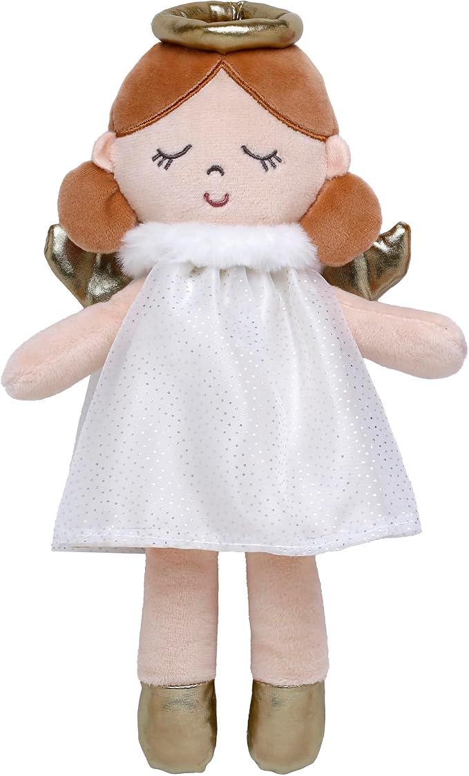 Baby Starters Plush 11 inch Angel Snuggle Buddy Baby Doll, Stella, White and Gold