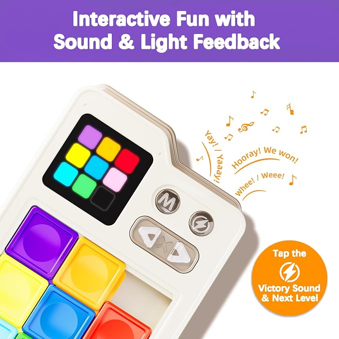 MinoLogic Super Slide Puzzle Game, 1000+ Challenges & 3 Modes Electronic Sliding Tile Puzzle & Klotski Puzzle, Brain Teaser Sliding Block Puzzle for Kids & Adults, Travel Family Logic Games