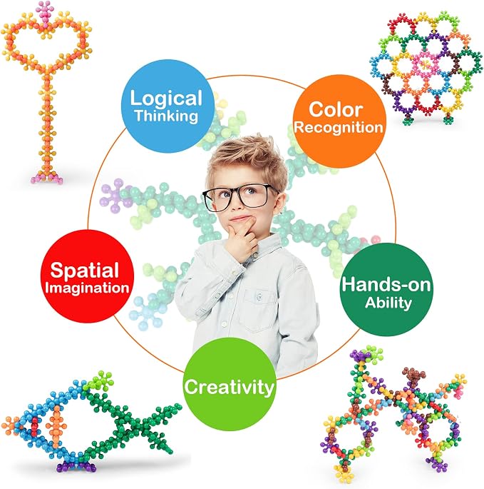 NEOACT 600 PCS Building Blocks STEM Toys, Interlocking Solid Plastic Toys | Safe Material Creativity Educational Toys Sets for Preschool Kids Boys and Girls Aged 3+