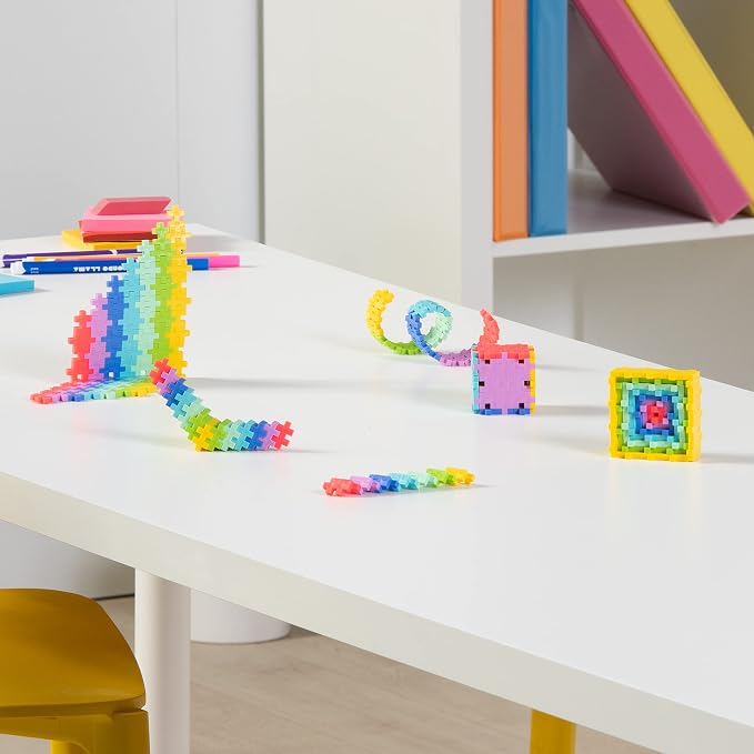 PLUS PLUS 240 Piece Tropical Mix Tube & Baseplate - Waffle Blocks Stem Toy | Sensory Bin Fillers, Gifts for Boys & Girls, Classroom Must Haves, Christmas Stocking Stuffers for Kids, Math Manipulatives