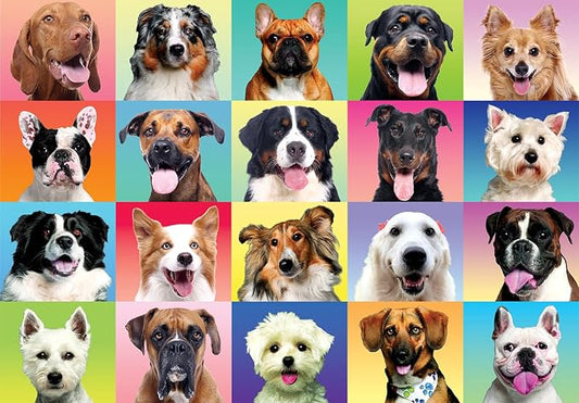 JOYIN 300 pcs Multicolor Dog Puzzles, Jigsaw Puzzle for Kids and Adults(27.6" x 19.7"), Puppy Theme Puzzles for Kids, Collection Gift Home Art Decor, Birthday Gift for Boys Girls 3 4 5 6 7 8