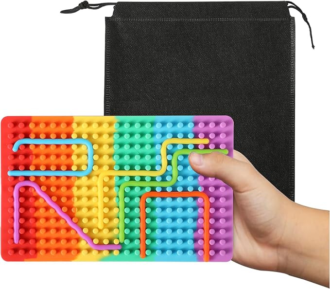 2 Pack Sensory Fidget Toy, Silicone Sensory Activity Board for Calming, Stress, Anxiety, ADHD & Autism for Kids 3+ & Adults