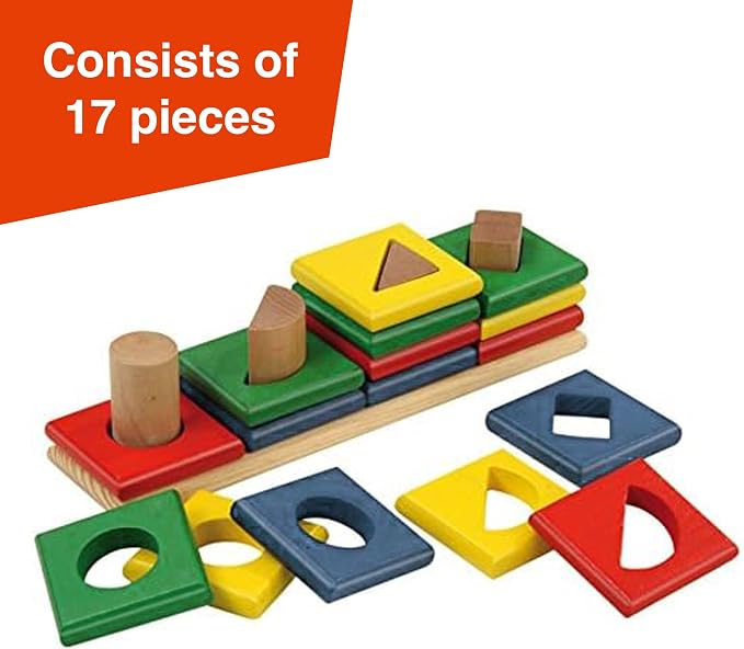 Goki Wooden Sorting & Stacking Toys - Montessori Toys for 2 Year Old Boy & Girl - Educational Color Recognition Shape Sorter for Toddlers - Gift for 2 Year Olds - Designed with Love in Germany