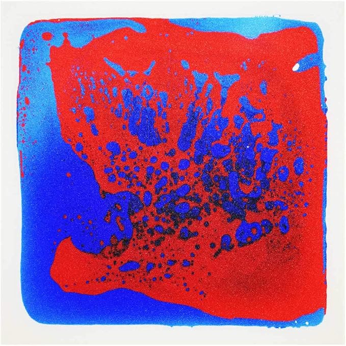 LONGKING 12" X 12" Sensory Tiles for Activity Play Centers for Children, Sensory Floor Tiles, Liquid Floor Tiles, Autism Sensory Poducts, Blue-Red-Black | Sensory floor tiles, soft liquid gel, 12"x12", color movement play mat, playroom classroom daycare