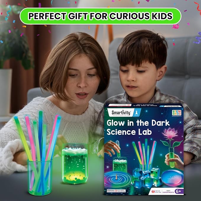 Smartivity Glow Magic Science Kit for Kids 6-12 Years | 20 Amazing Glow-in-the-Dark Science Experiments | STEM Toy | Birthday Gift for Boys & Girls Ages 6,7,8,9,10,11,12