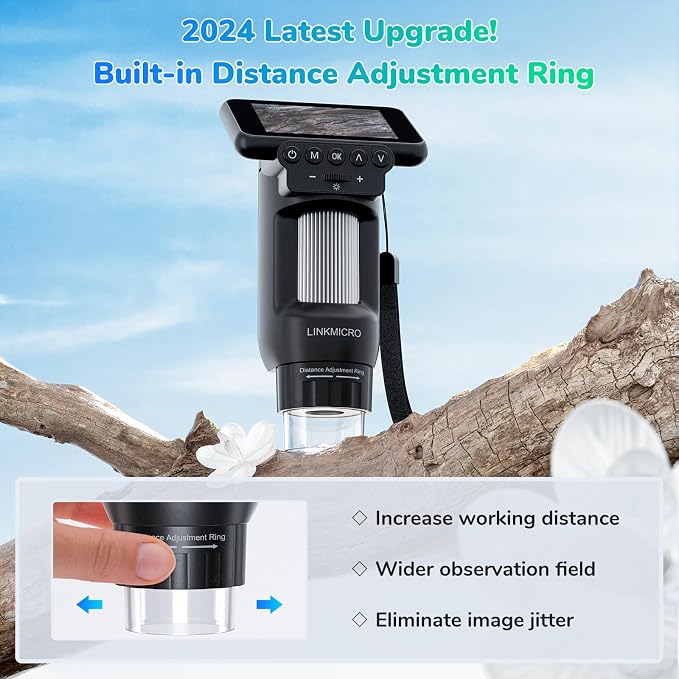 LM013 Portable Digital Microscope with 2.8" LCD Screen | 1080 FHD Video, 12MP Handheld Microscope for Kids, 120X USB Coin Magnifier for Adults, 8 LED, Microscope Slides, PC View