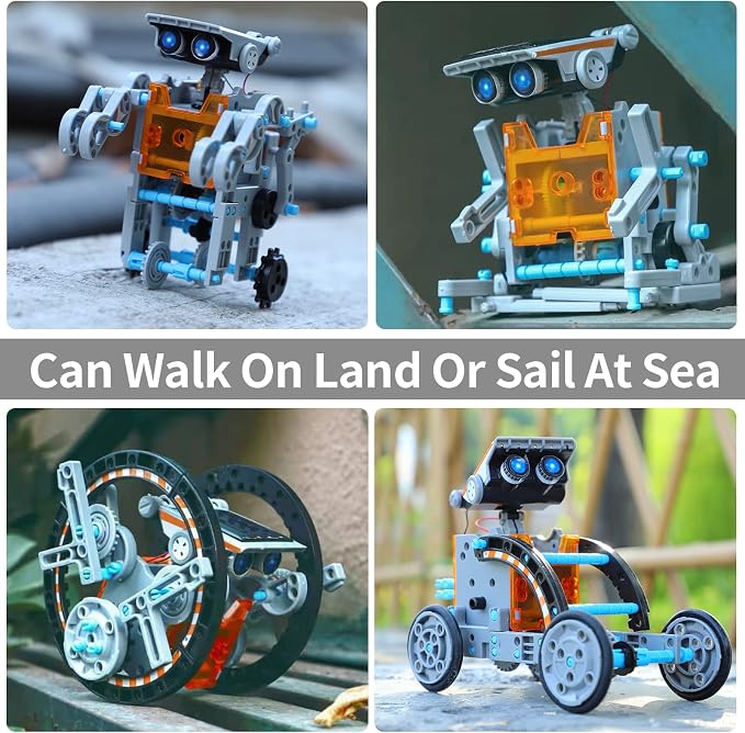 Lucky Doug 12-in-1 Solar Power Robot Building Kits Toys for Boys Girls Ages 8-13, STEM Kit Gifts for Kids 8 9 10 11 12 13 Years, DIY Educational Science Building Robotic Set Gifts for Teenagers