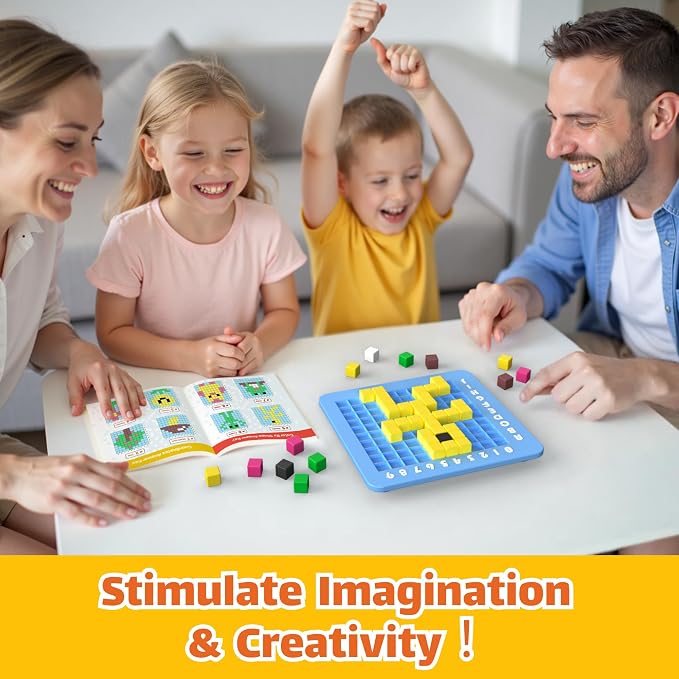 STEM Toys Pixel Art Kit for Kids - Arts and Crafts for Boys & Girls - Educational Science Kits & STEM Activities for Kids Ages 5-8-12 Gifts for 5, 6, 7, 8, 9, 10 Year Old - Brain Teasers Toy (Medium)