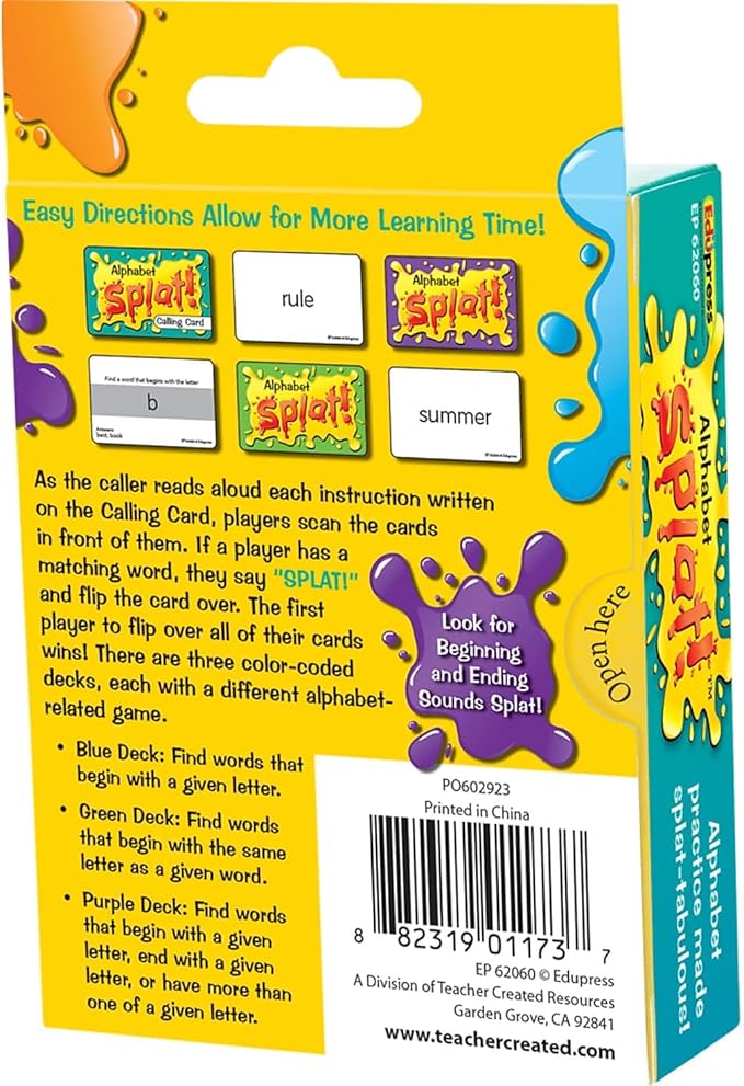 Teacher Created Resources Alphabet Splat™ Game Grades PreK-1 (EP62060)