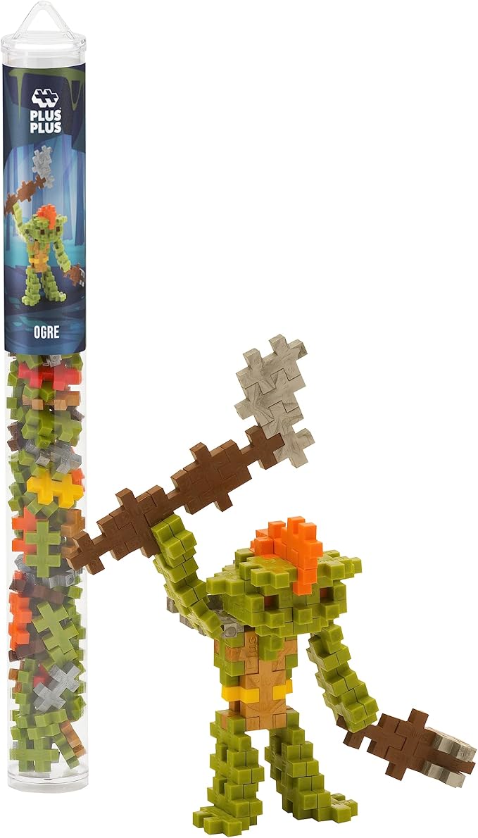 PLUS PLUS Ogre Tube - 3D Figure Building Block Set | Mini Interlocking Waffle Blocks, Fun Stem Toys, Christmas Stocking Stuffers for Kids, Gifts for Boys & Girls