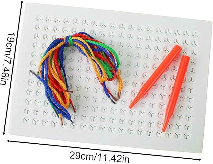 Threading Sensory Stitching Board for Kids Lacing Toy Fine Motor Skill | Weaving String Art Kit Colored Ropes Early Education Thread Needle Embroidery Toy Calming Corner Birthday Christmas Holiday