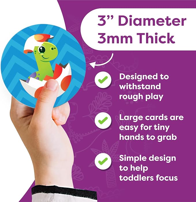 Momo & Nashi Dinosaur Toys for Kids 3-5 Matching Game - 32pc Dinosaur Games for Kids Memory Game - Kindergarten Preschool Educational Toys - Gifts for 3 Year Old Boys & Girls