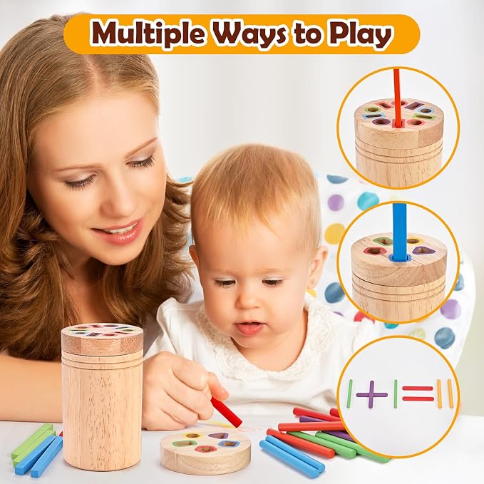 Color Sorting Toys for Toddler, Montessori Toys for 1-3 Year Old | Wooden Learning Color Sorting Toys, Educational Fine Motor Matching Game, Gifts for for Baby Boys Girls
