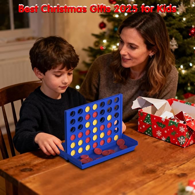 Pup Go 4 in a Row Connect Board Game for Kids 3+, Family Games for Children | Standard Size Connect Board Games for Adults, Party Game, 2 Player Strategy Game for Children, All-in-1 Storage 6 Spare Discs