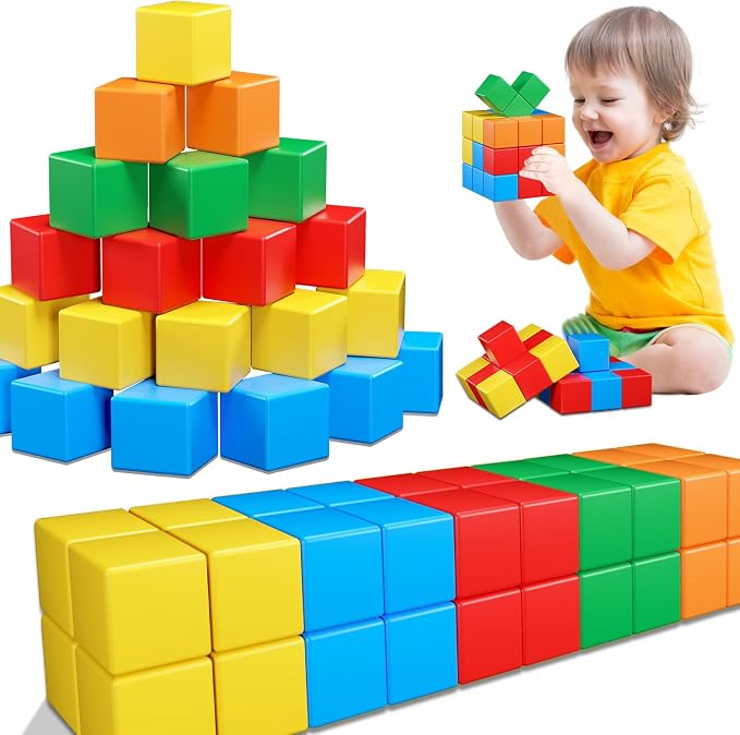KAEILORU Magnetic Blocks for Toddlers Toys,1.42IN Magnetic Building Blocks | Magnetic Cubes for 3 4 5 6 7 8+Years Old Boys Girls, STEM Montessori Toy Educational Sensory Magnet Toy for Kids Age 3-5