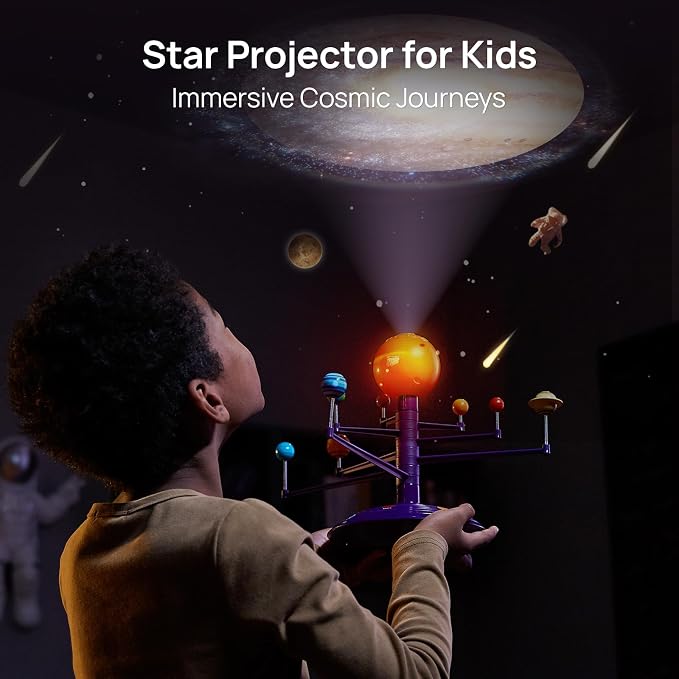 Science Can Solar System for Kids, Talking Astronomy Solar System Model Kit | Planetarium Projector w/ 8 Planets, Bilingual EN/ES, STEM Learning Toys, Space Toys Gift for 3 4 5 6 7 Years Old Boys Girls