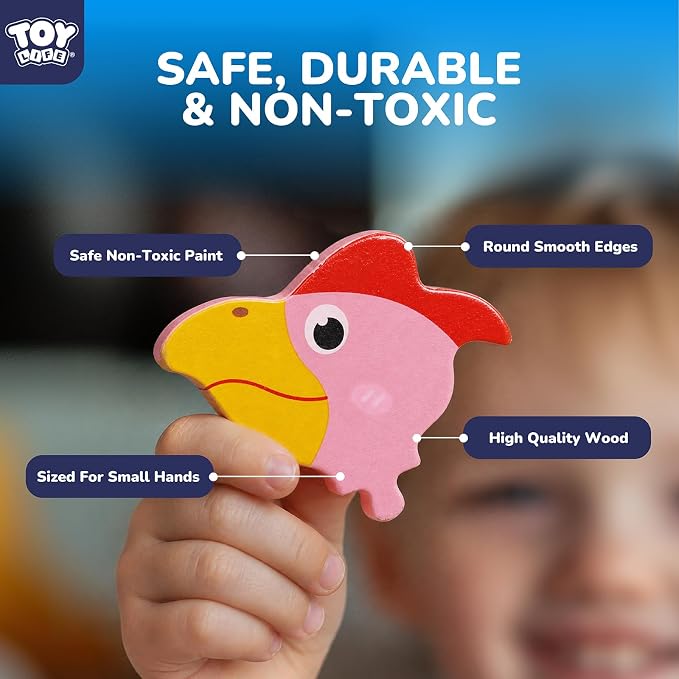 TOY Life Toddler Puzzles Ages 2-4, Wooden Puzzles for Toddlers 1-3, 7 Pcs Dinosaur Puzzle 2 Year Old, Puzzles for Kids Ages 3-5, Toddler Boy Toys 2-3, Educational Learning Toys for 3 Year Old