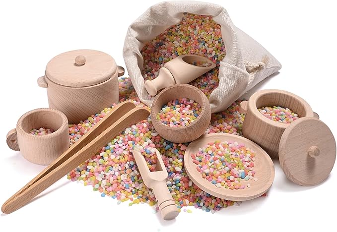 Sensory Bin Toys for Toddlers - Montessori Toys, Waldorf Toys | Pretend Play Dish & Tongs - Fine Motor Learning Toys for Sensory Table Activities