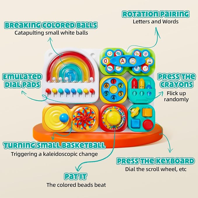 Busy Board 3.0 Detachable & Assemblable Toy for Toddlers 1+ | Portable Learning Activity Board with 7 Travel-Friendly Tools, Fine Motor Skills Development